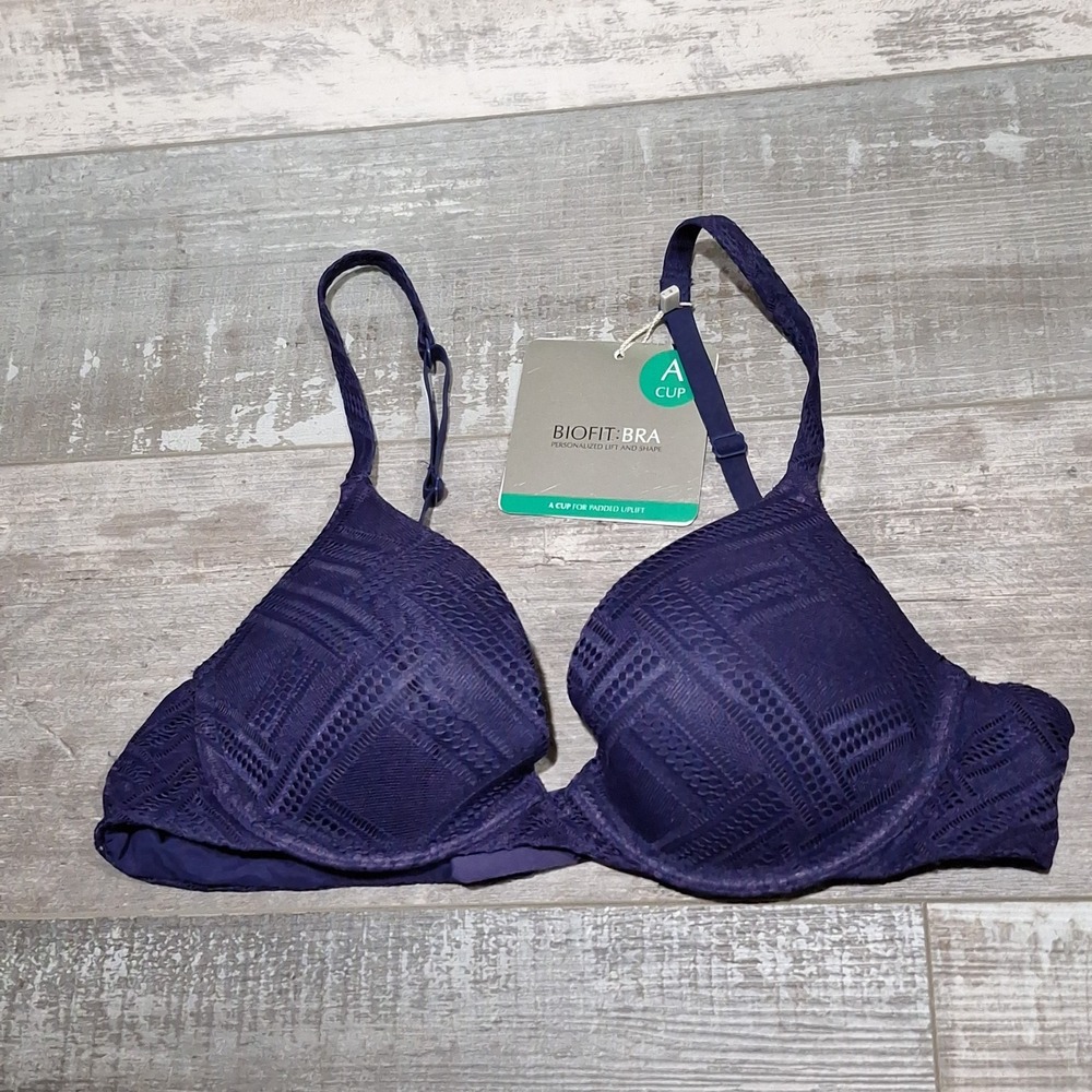 Victoria's Secret Bra Size 36A Blue Biofit Uplift Underwire Body
